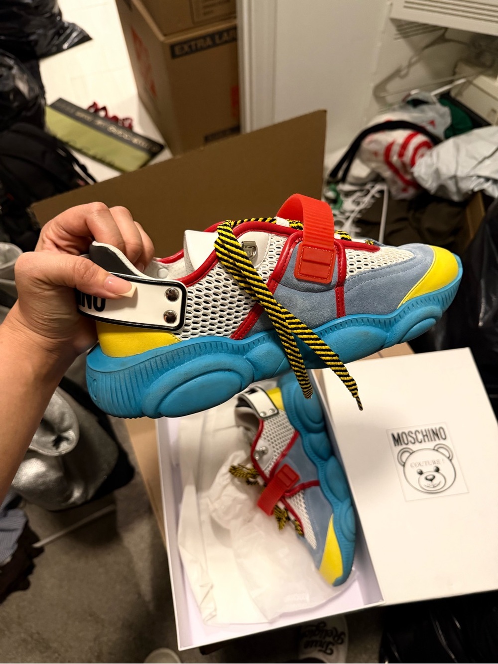 Moschino Multicolor Chunky Sneakers - Yellow, Blue, Red - Picture 4 of 10